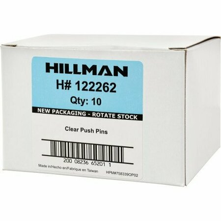 Hillman 123101 CLEAR PUSHPINS 16/CD 122262